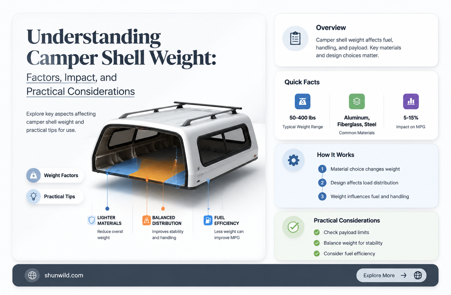 are camper shell weight