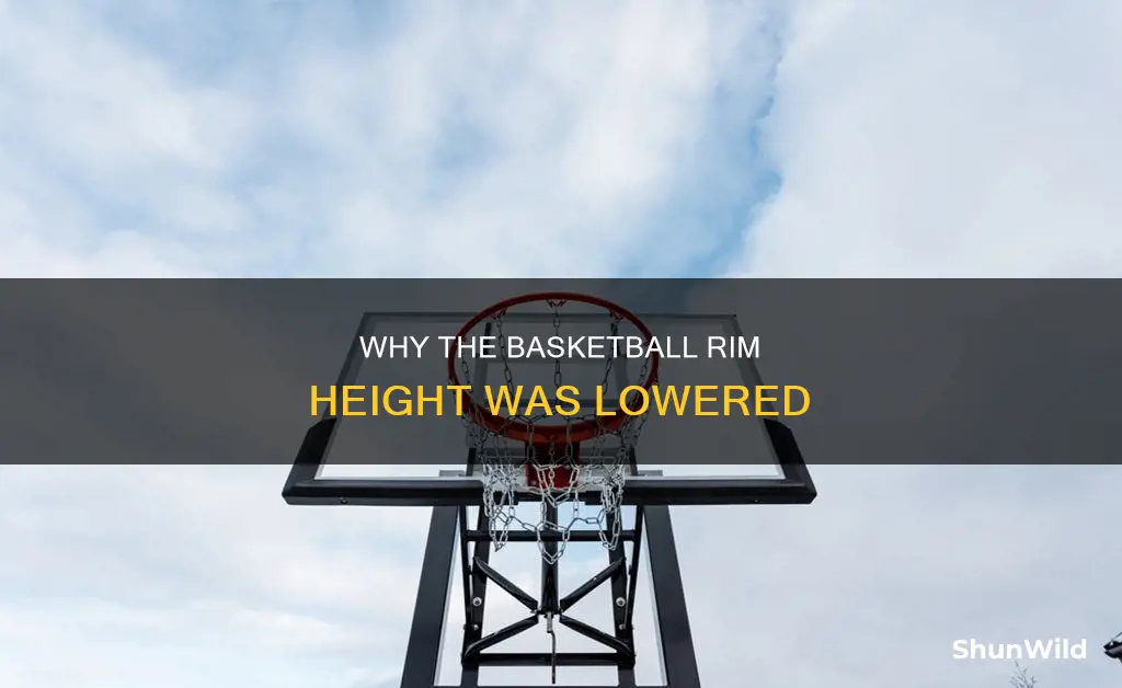 was the official height of a basketball lowered