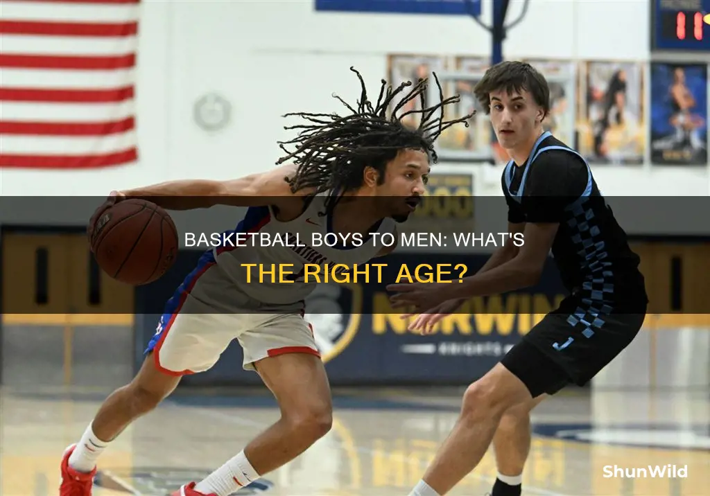 what age do boys use a mens basketball