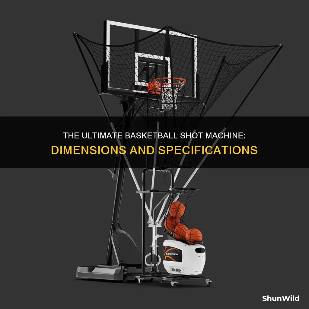 what are dimensions of the basketball shot machine