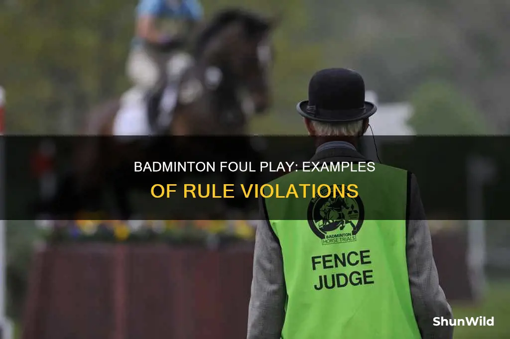 what are examples of violated rules in badminton