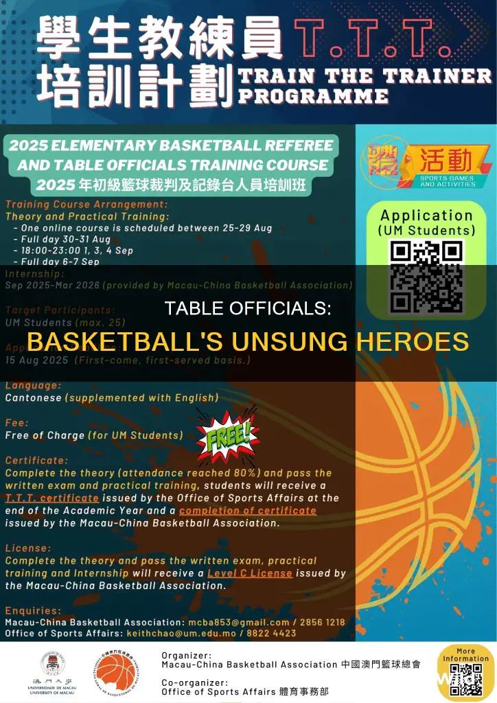 what are table officials in basketball
