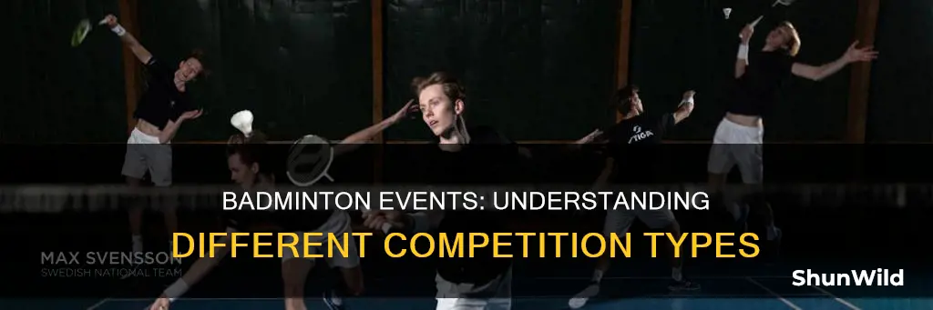 what are the different types of events in badminton