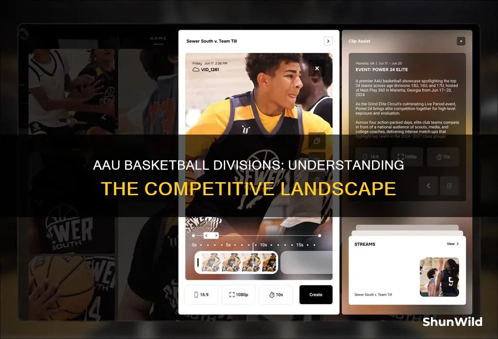 what are the divisions in aau basketball