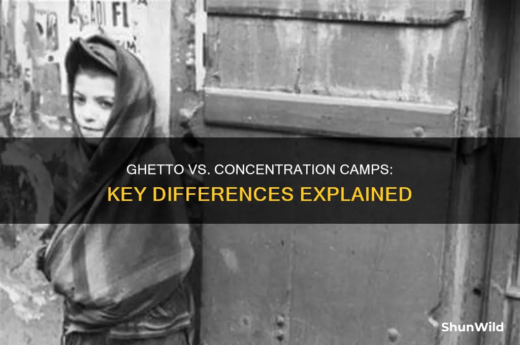 what are three differences between a ghetto and concentration camps
