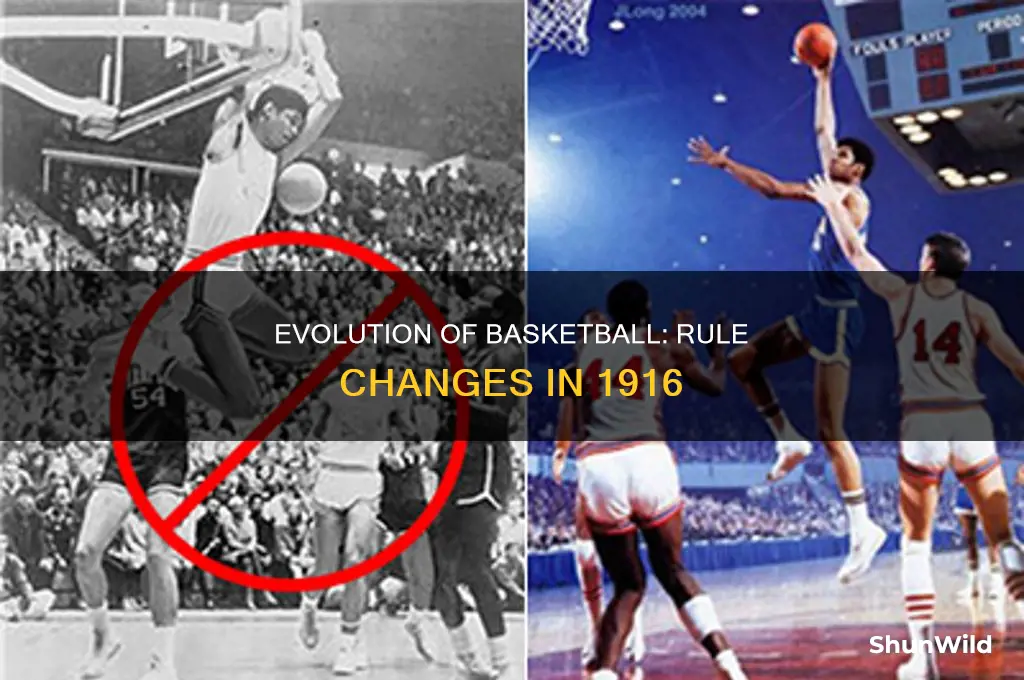 what basketball rule changes in 1916