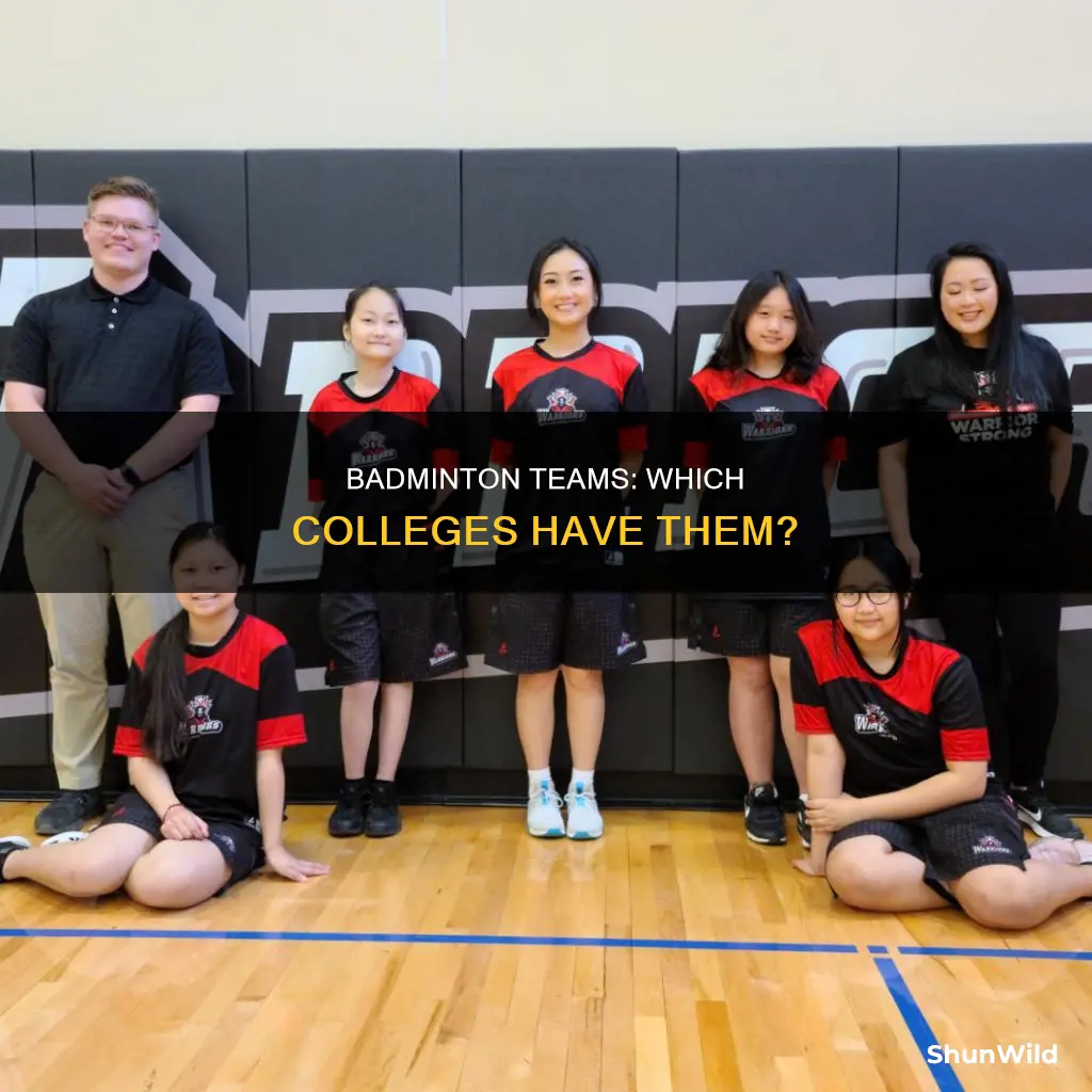 what colleges have badminton teams