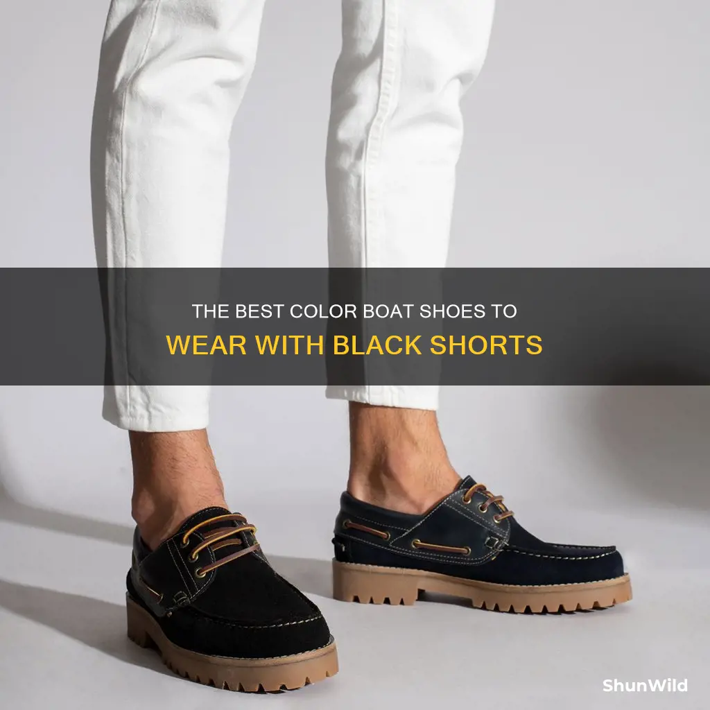 what color boat shoes with black shorts