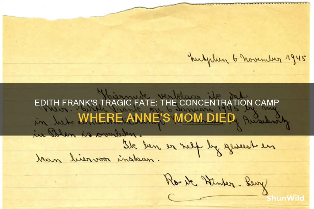 what concentration camp did anne frank
