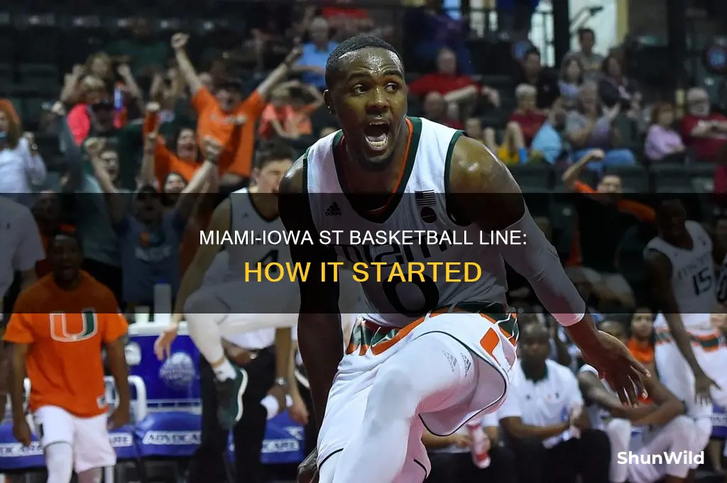 what did miami-iowa st basketball line start at