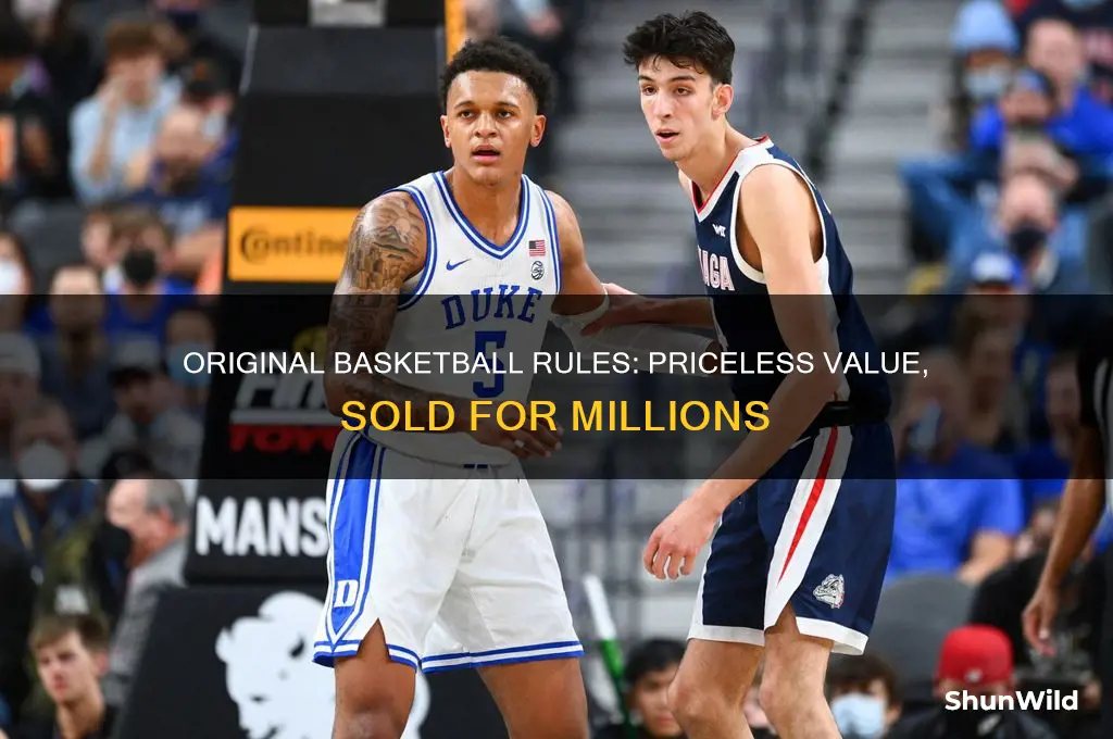 what did the original rules of basketball sell for
