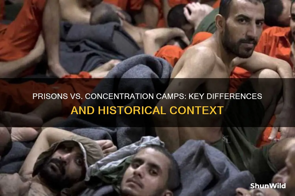 what distinguishes a prison from a concentration camp