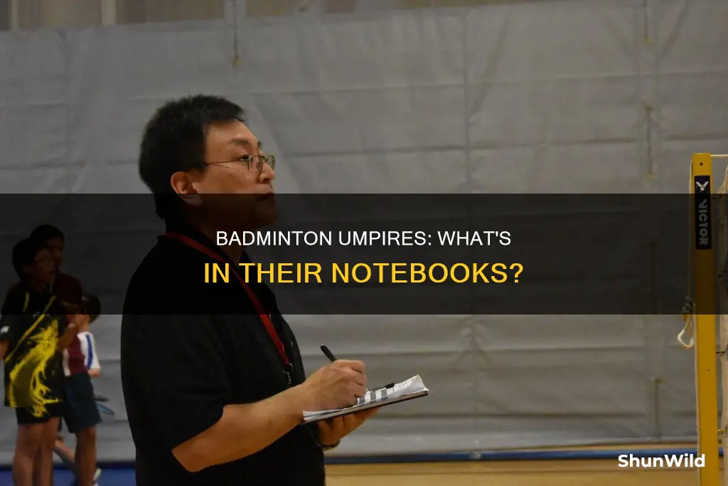 what do badminton umpires write