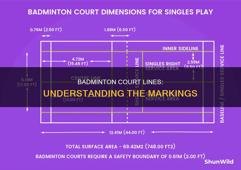 what do the lines on a badminton court mean