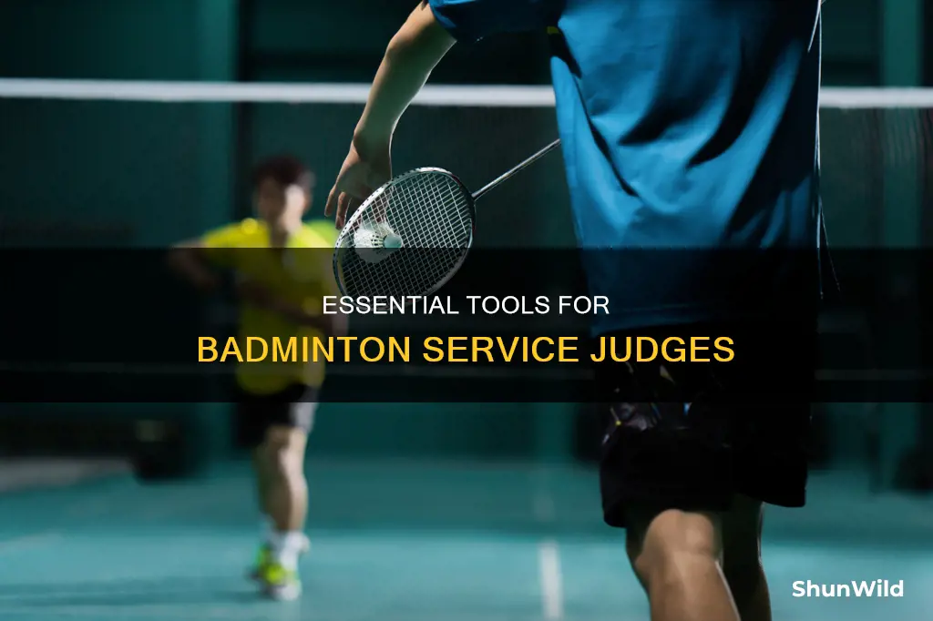 what equipment does a service judge need in badminton