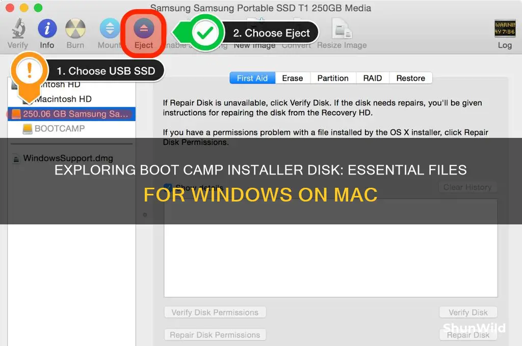 what files are in a boot camp installer disk