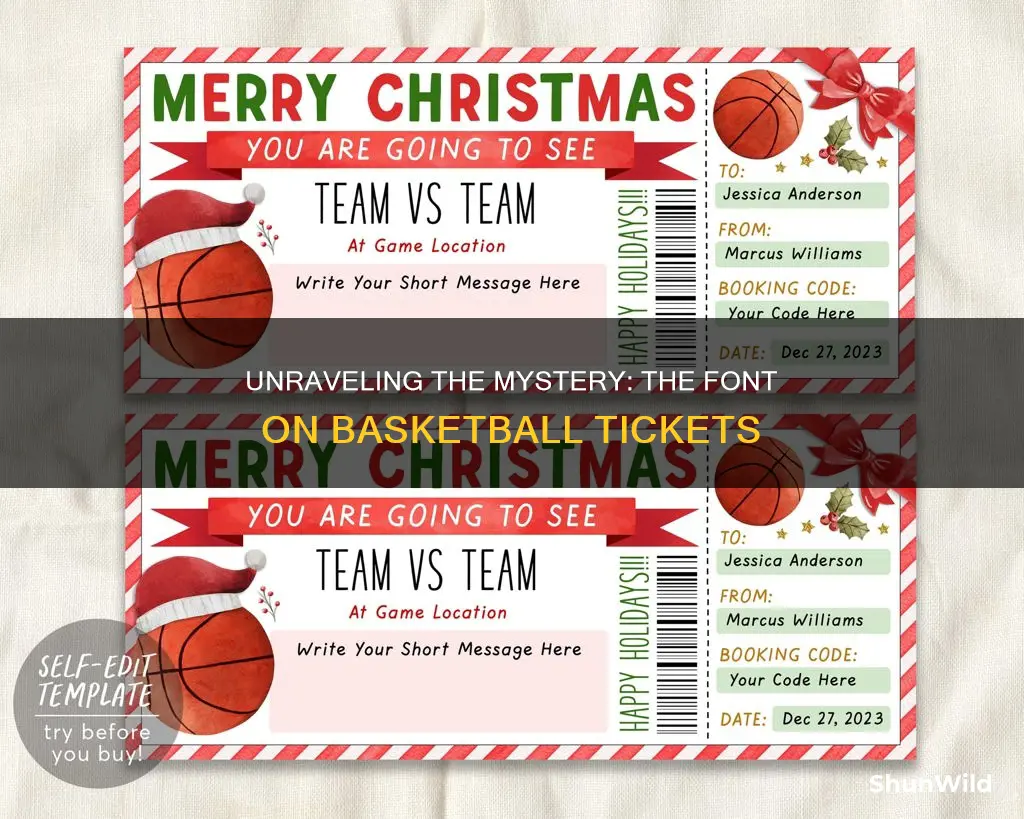 what font is use on basketball tickets