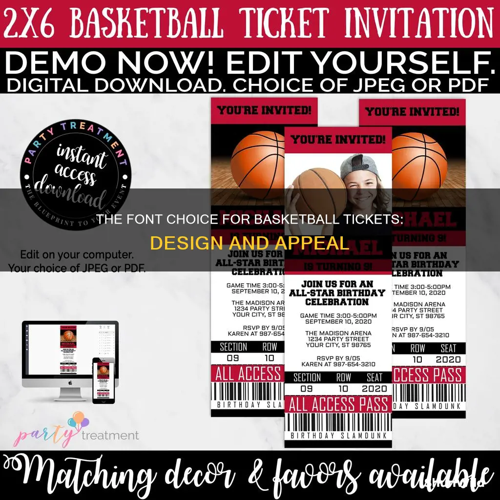 what font is use on basketball tickets
