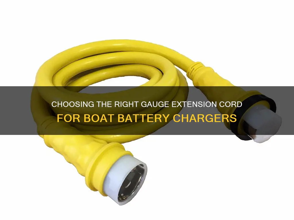 what gauge extension cord for boat battery charger