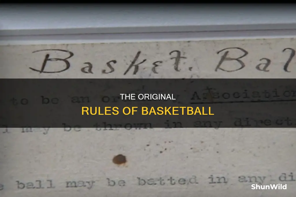what guidelines were followed when basketball was created