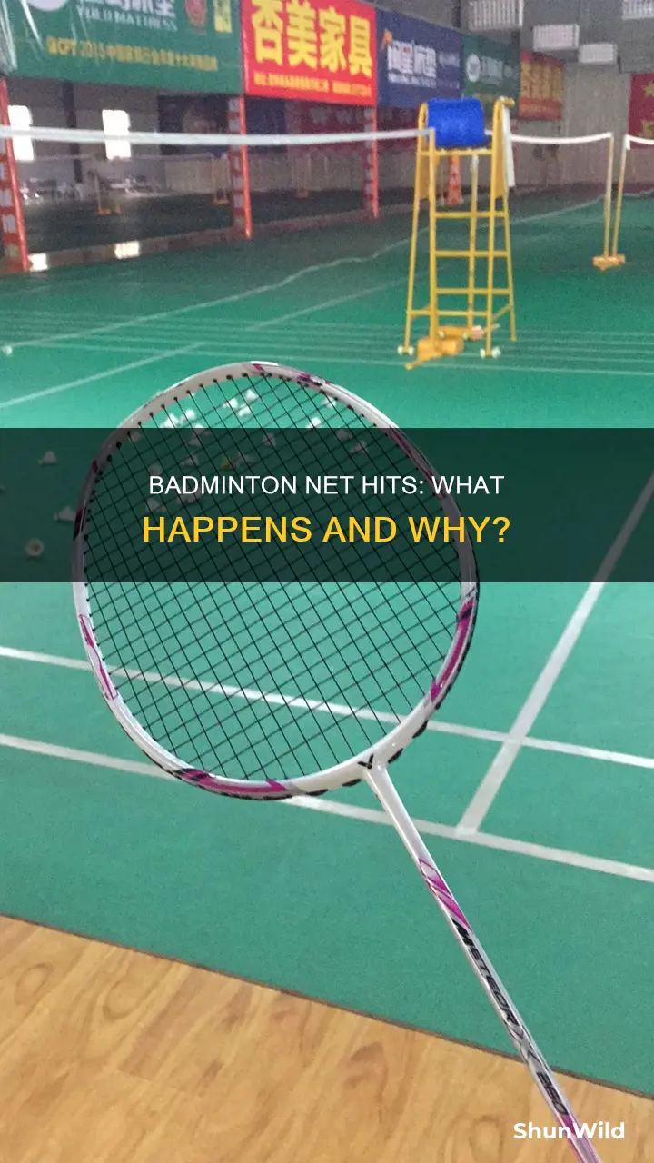 what happens in badminton when the racket hits the net