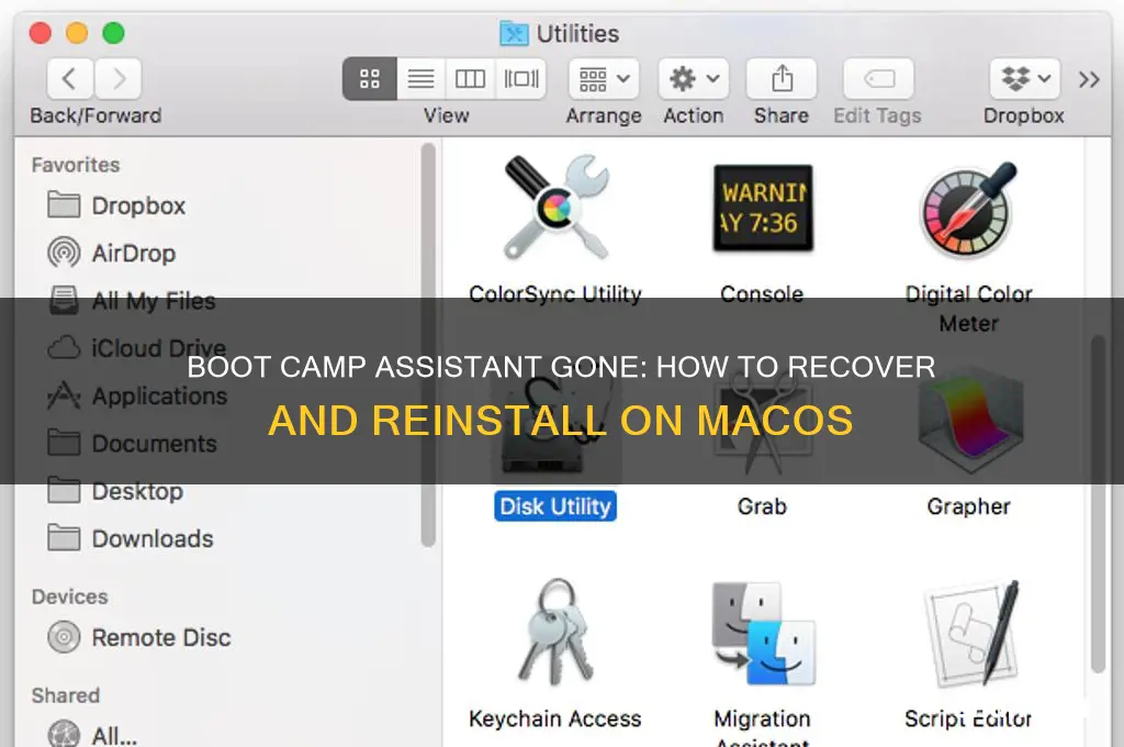 what if boot camp assistant was deleted from your macos