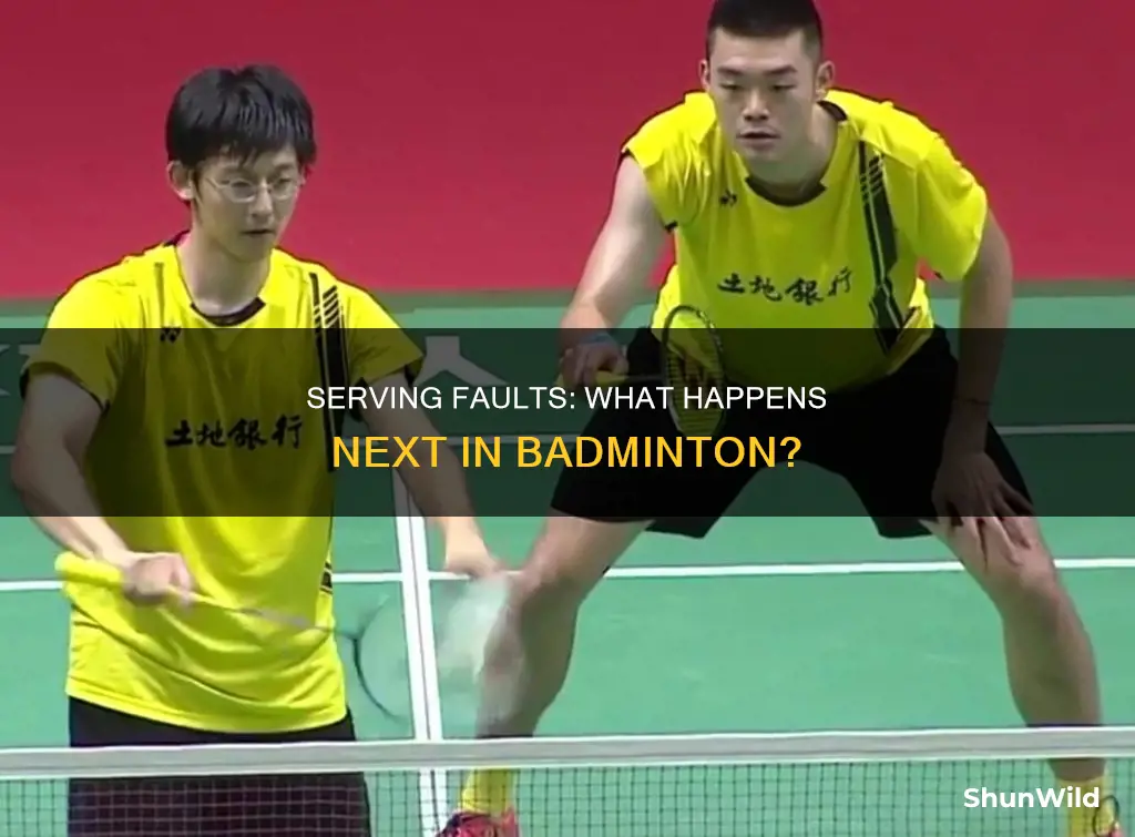 what if serving player in badminton commits fault