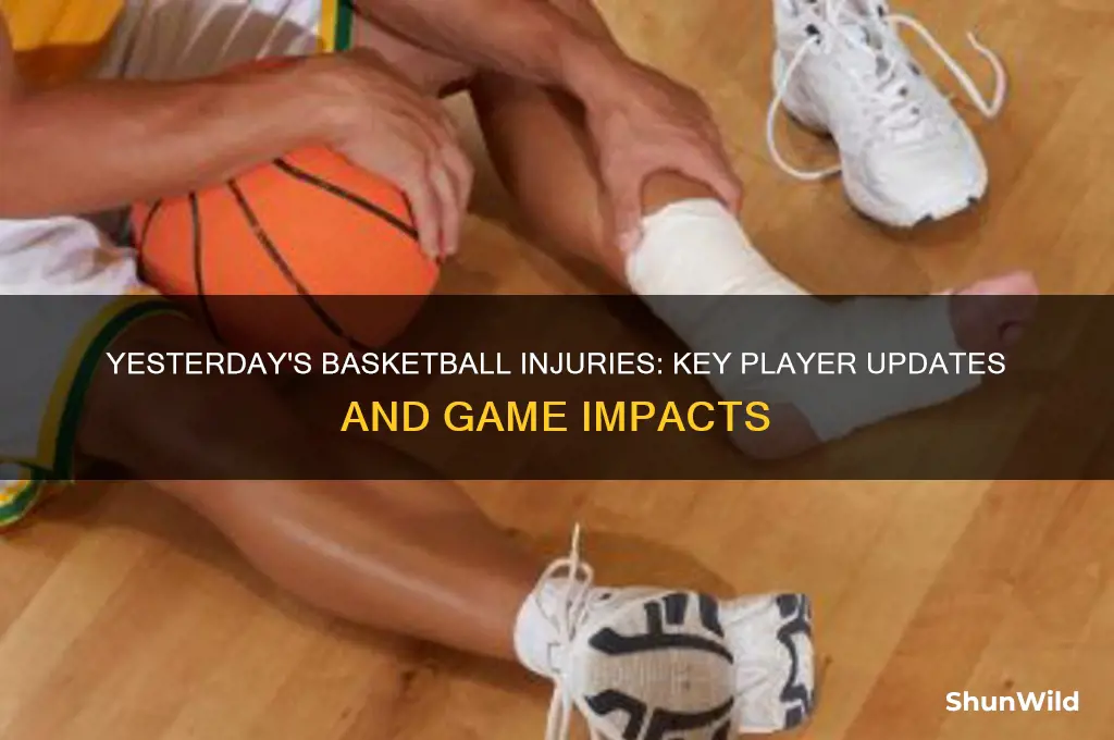 what injurys happen in basketball yesterday