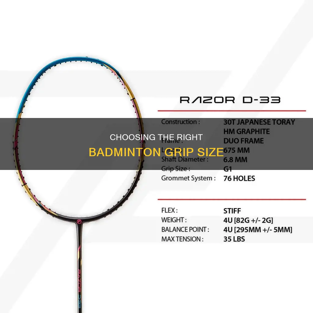 what is badminton racket grip size