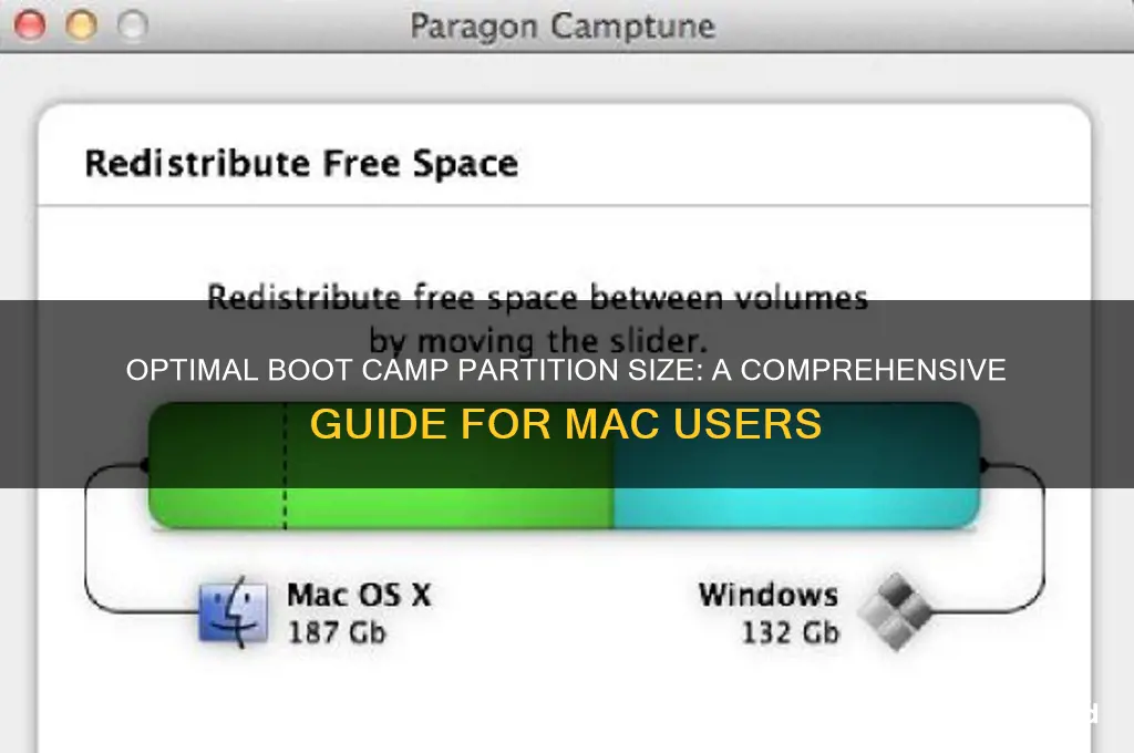 what is boot camp partition size