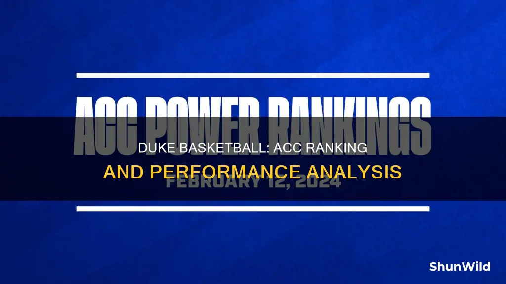 what is duke basketball ranked in the acc