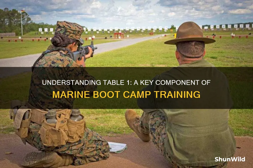 what is table 1 in marine boot camp