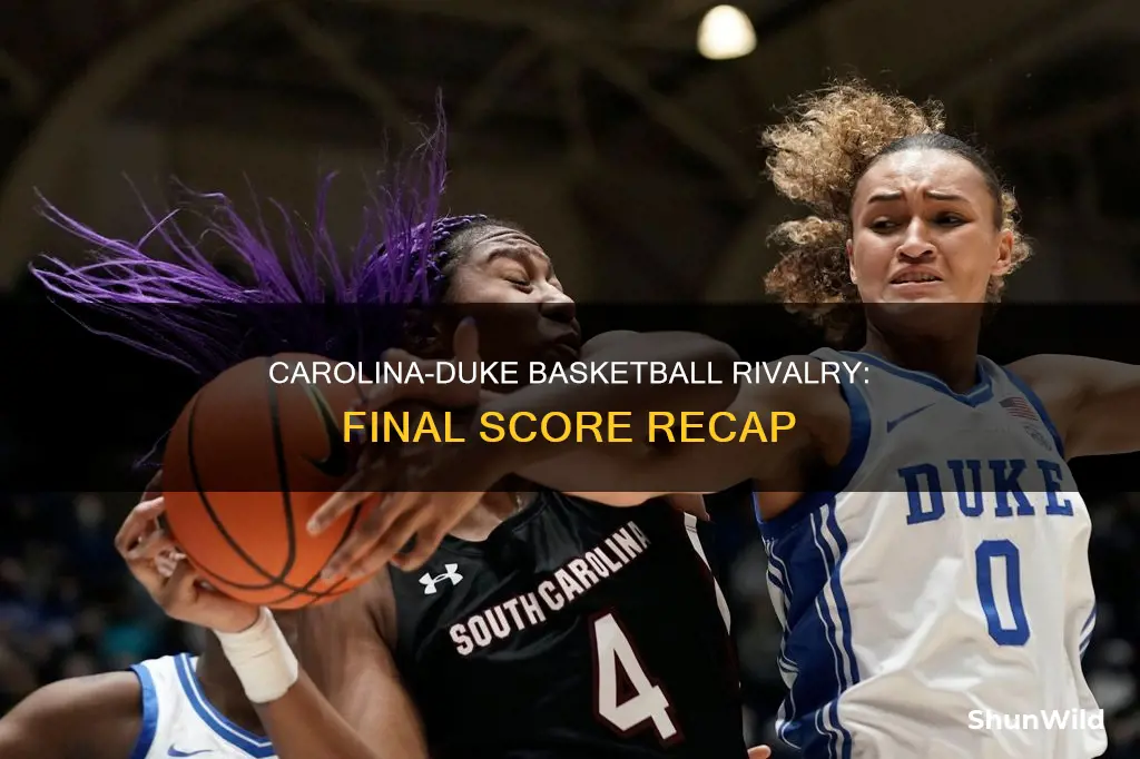what is the carolina vs duke basketball score