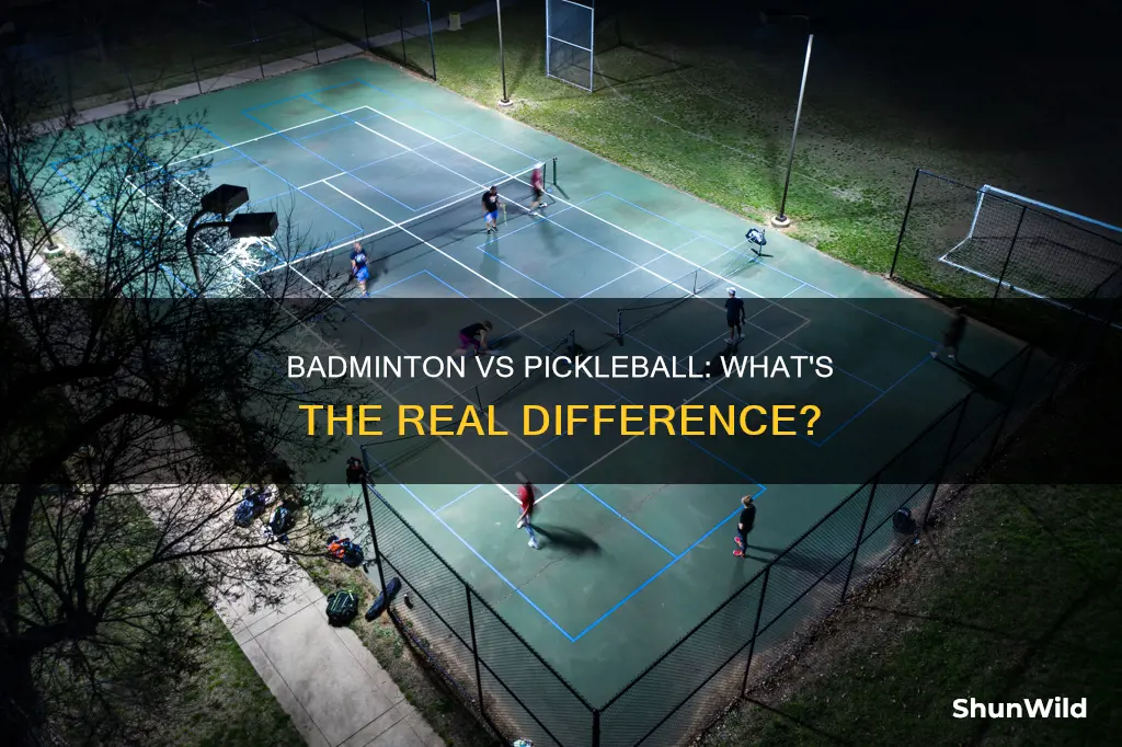 what is the difference between badminton and pickleball