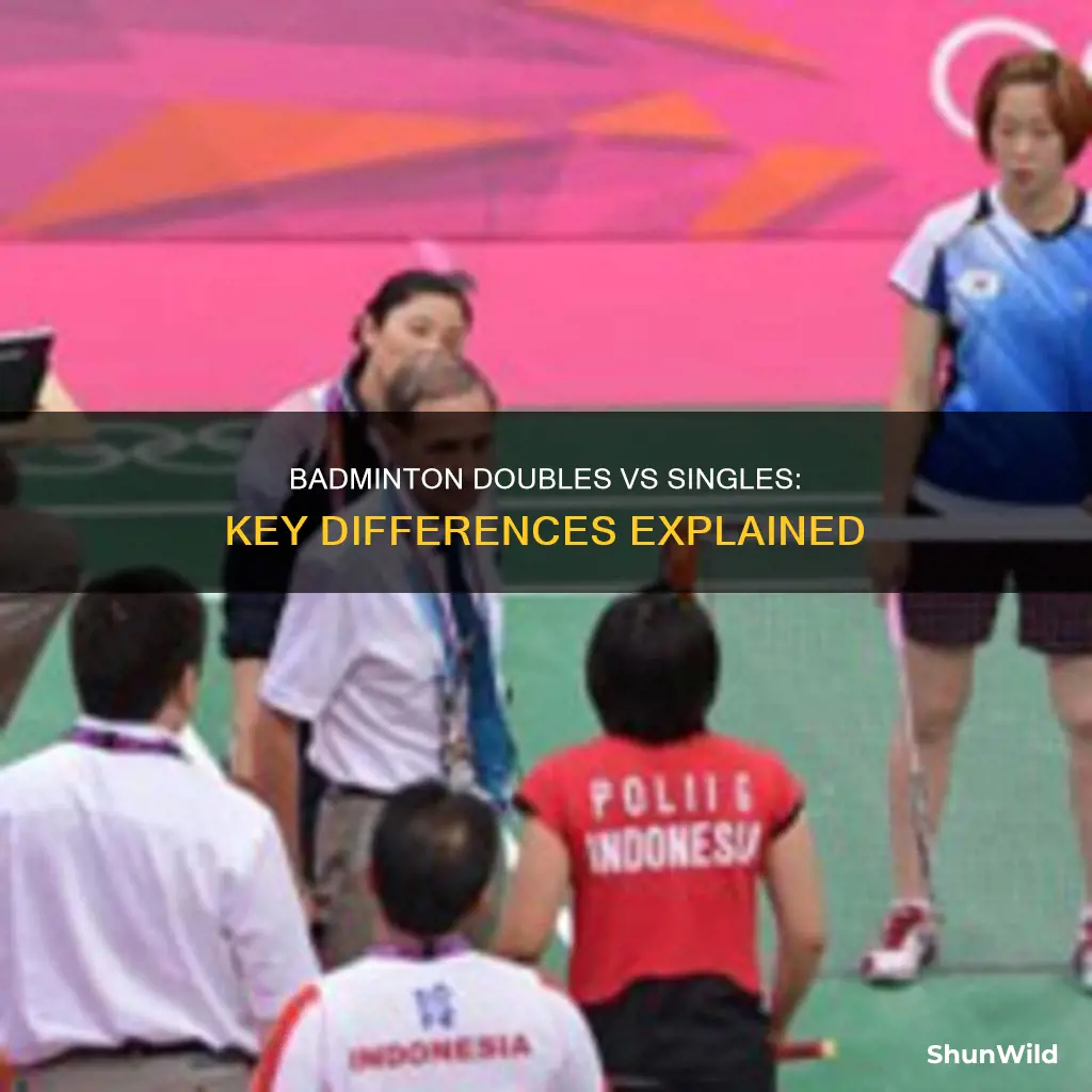 what is the difference between doubles and singles in badminton