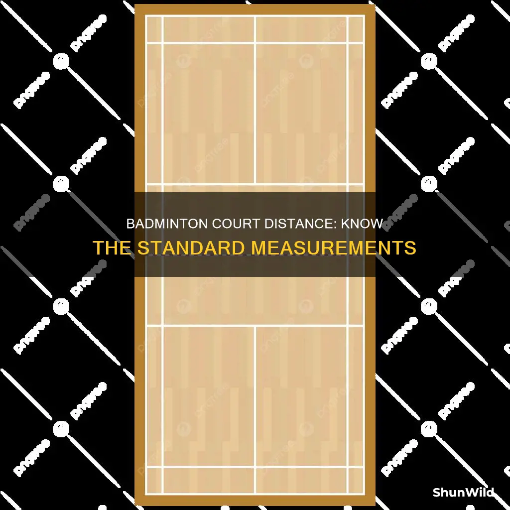what is the distance of badminton court