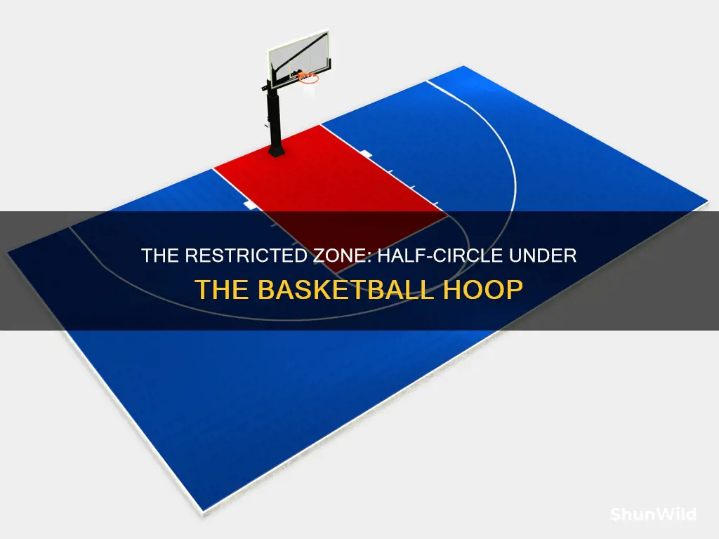 what is the half circle under the basket in basketball