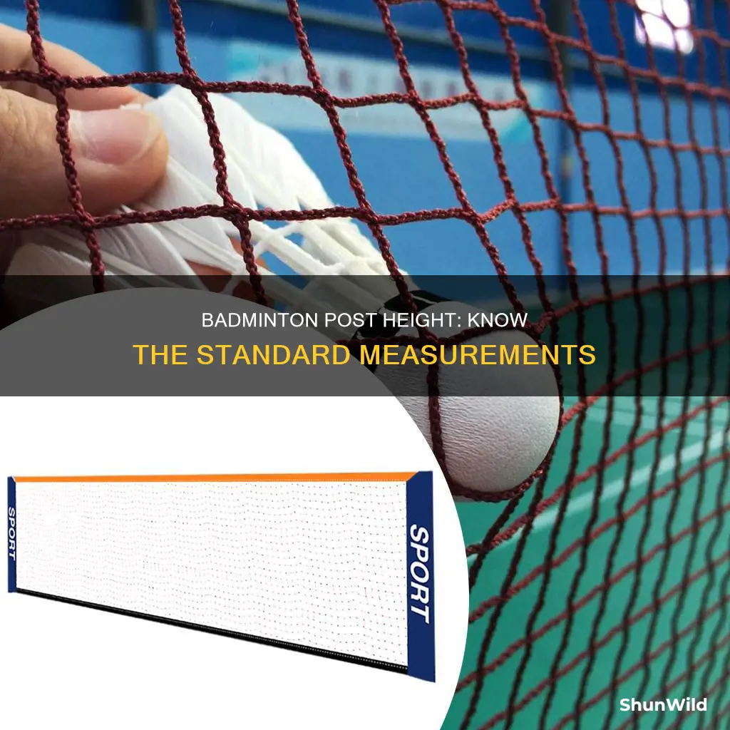 what is the height of the post in badminton