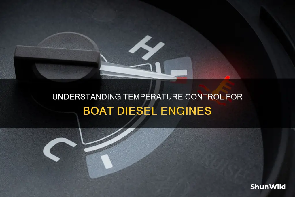 what is the temp on a boat diesel engine