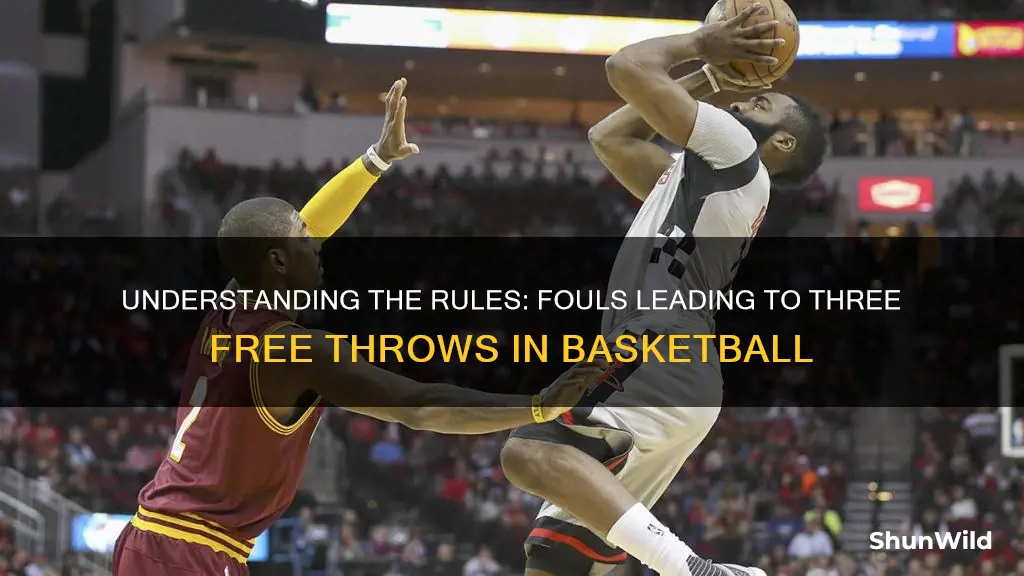 what kind of foul leads to 3 foul shots basketball