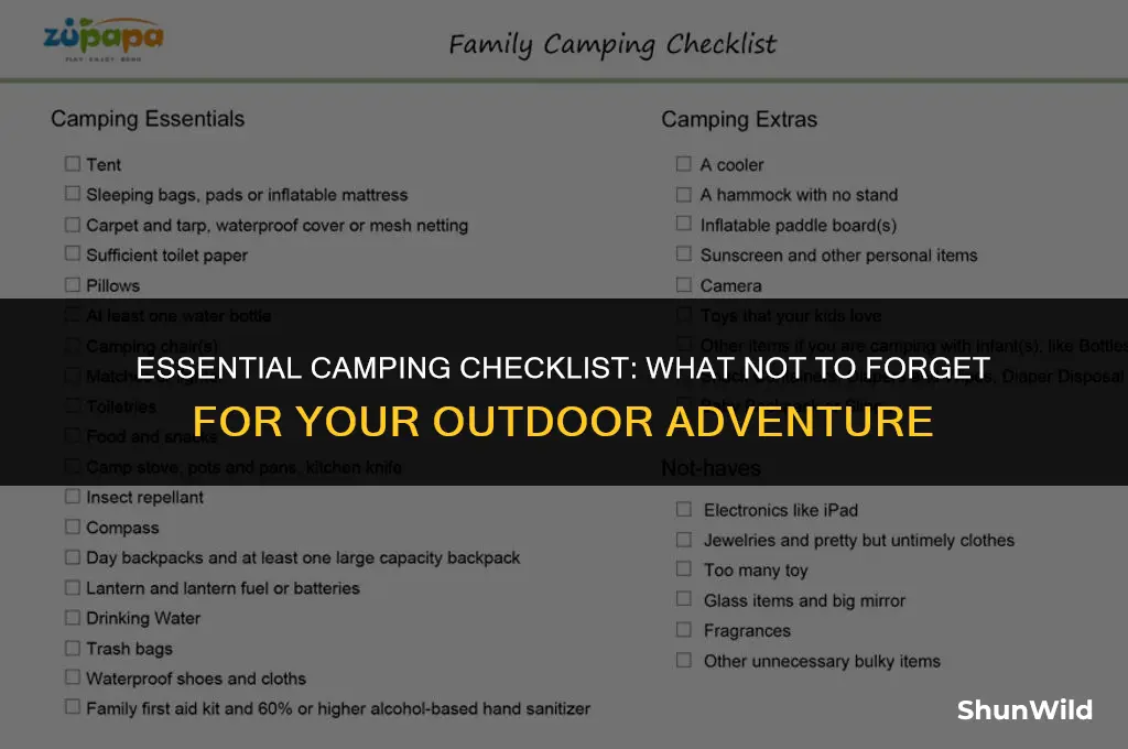 what not to forget camping