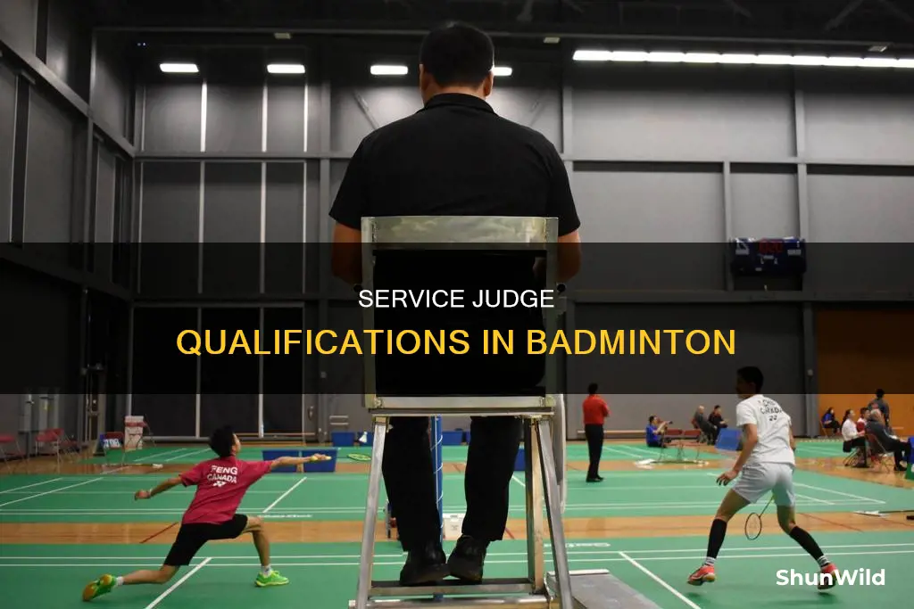 what qualifications does a service judge need in badminton