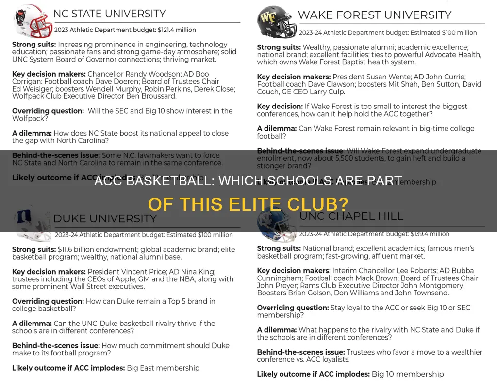 what schools are in the acc basketball