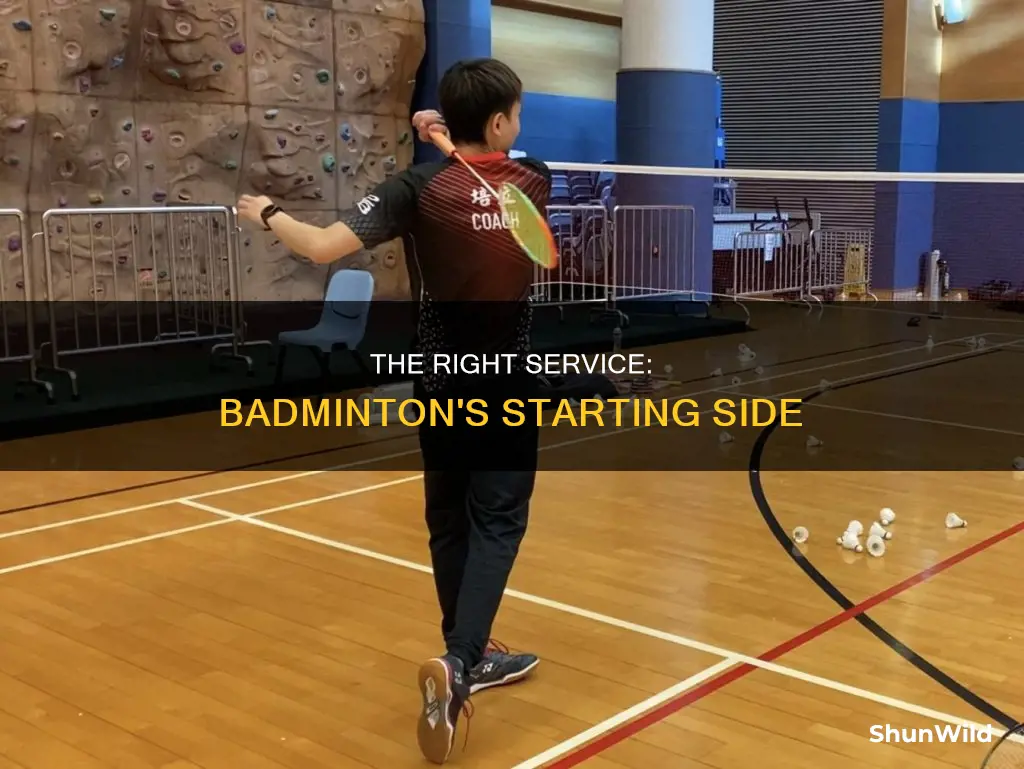what side must you start serving from in badminton