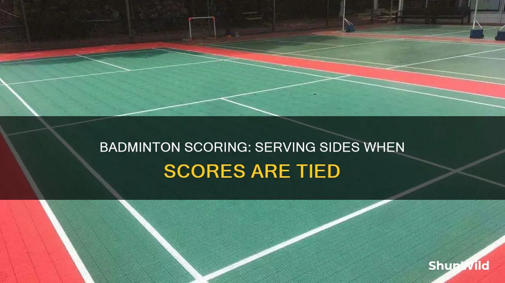 what side to serve on when score even in badminton