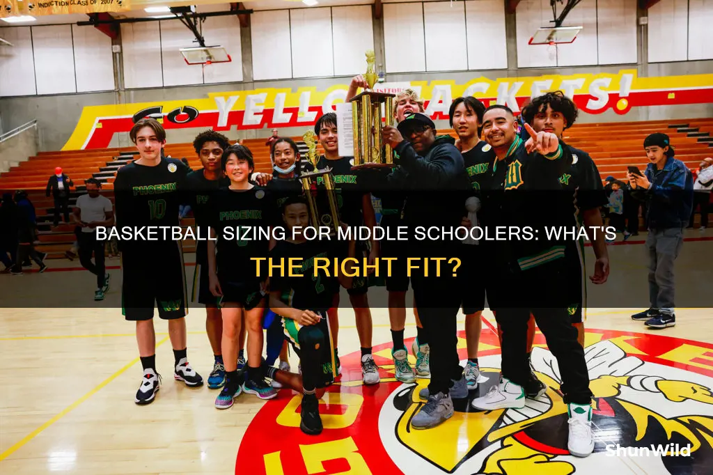 what size basketball do middle schoolers use