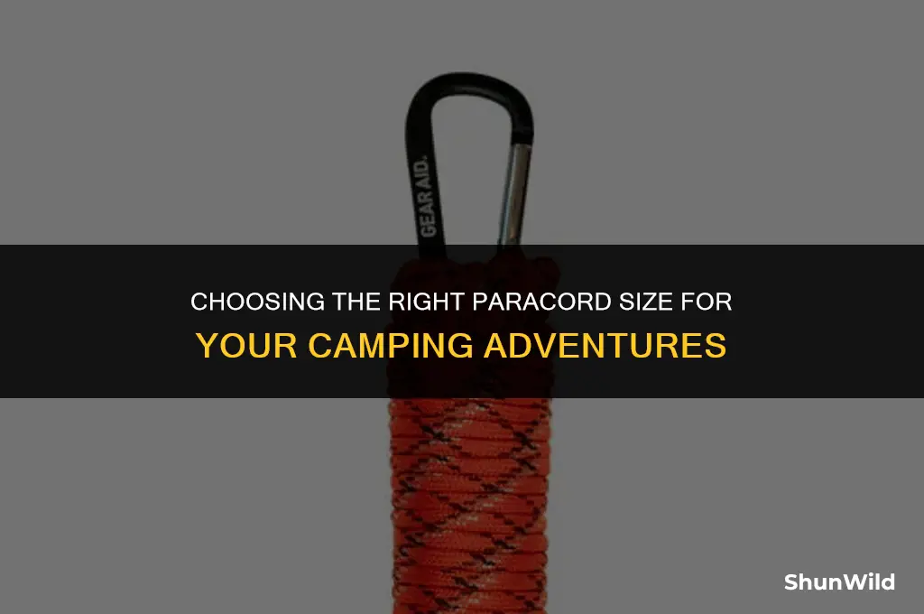 what size paracord for camping