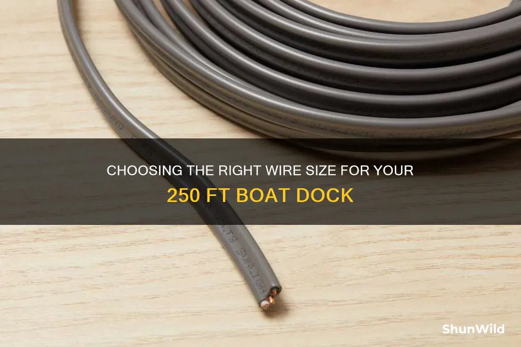 what size wire for 250 ft boat dock