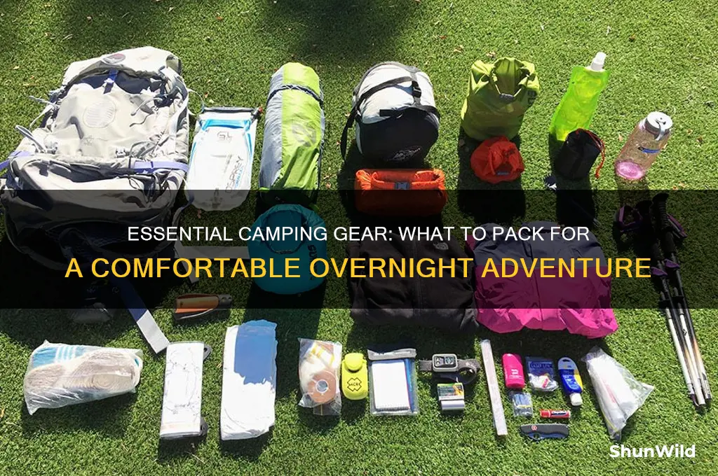 what to bring overnight camping
