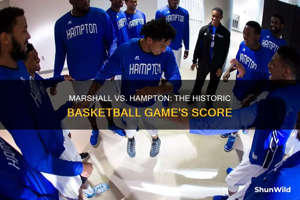 what was the basketball score of marshall and hampton